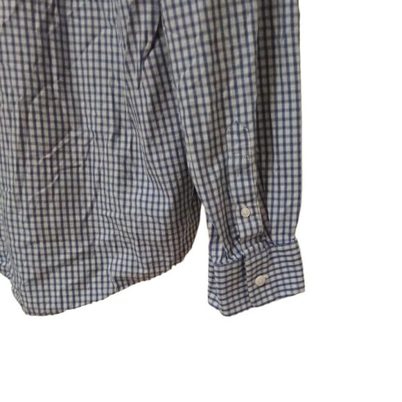 Calvin Klein Blue Checkered The Cotton Cashmere Casual Button Down Shirt Sz L - Picture 4 of 8